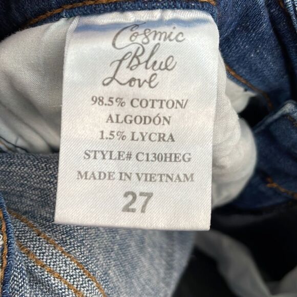 Cosmic Blue Love Jeans Size 27 - Picture 4 of 8